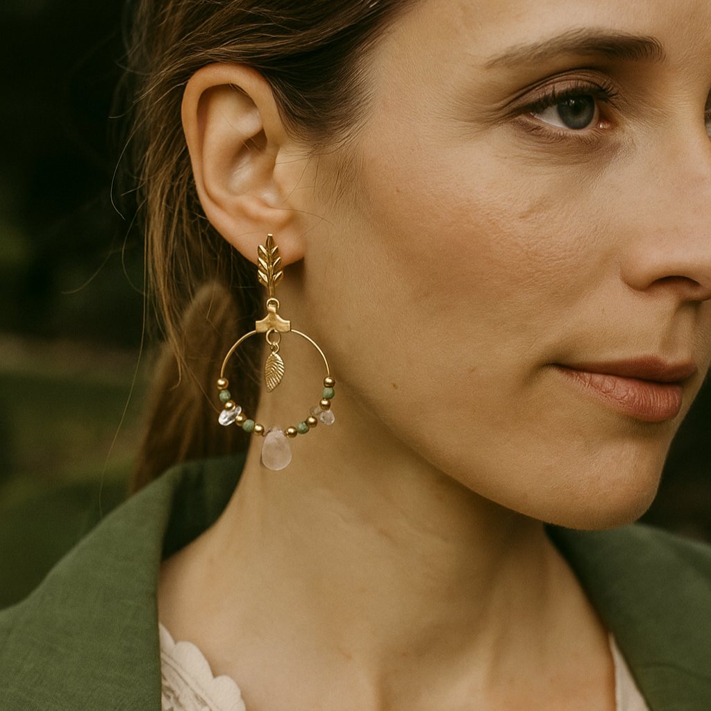Boucles d'Oreilles Eidtion limitée été 2025 feuillage d'Eté